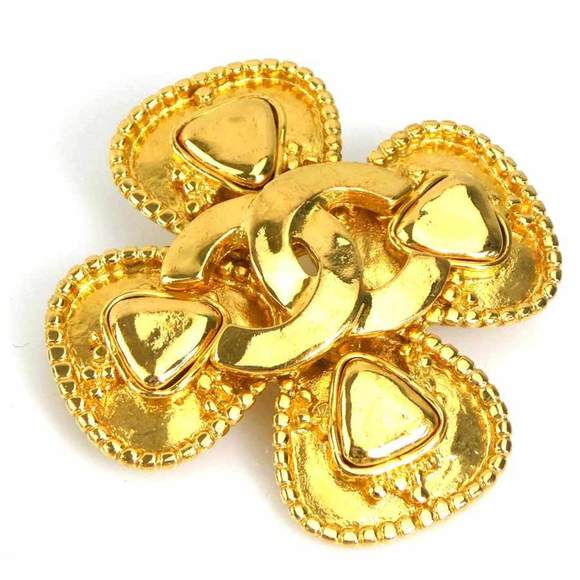 CHANEL Brooch Coco Mark Metal Gold Women's e58687f Jewelry